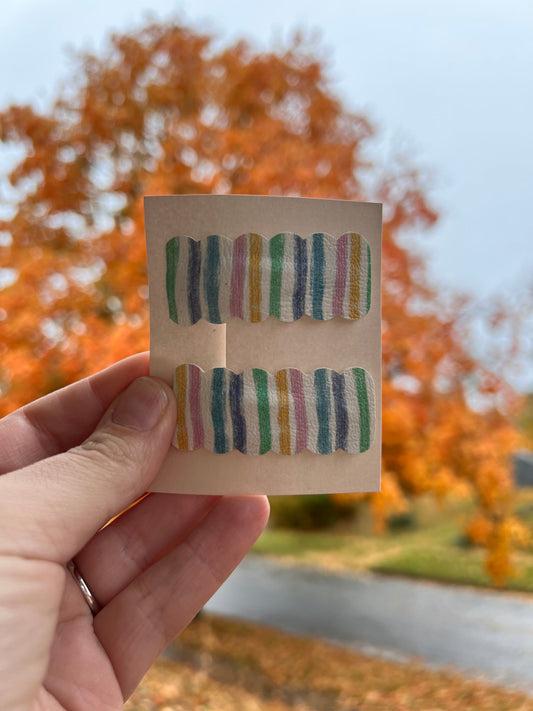 Striped Hair Clips